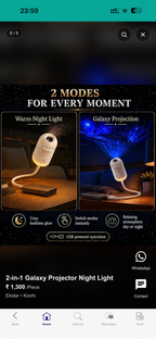 2-in-1 Galaxy Projector Night Light – Starfield & Warm Glow, USB Powered