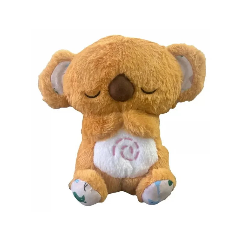 Breathing Koala Plush Toy with Light & Sound for Babies Newborn Sensory Sleep Playmate Musical Comfortable Stuffed Animal Gift