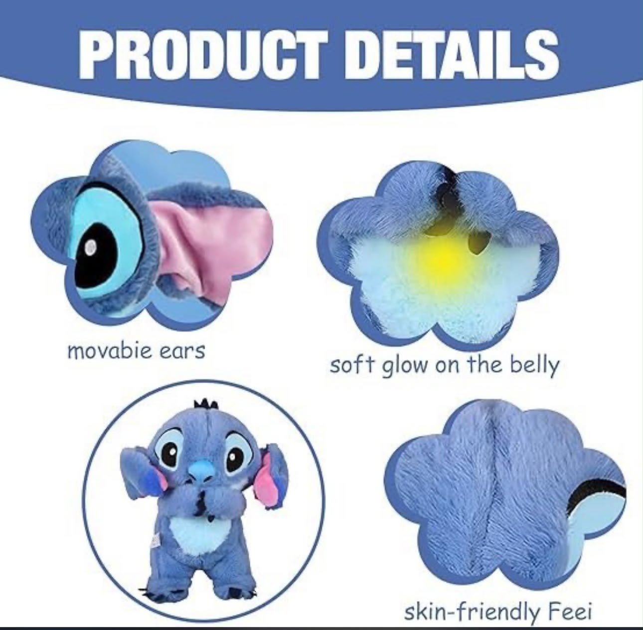 stitch breathing Plush Buddy – Soft Companion Toy with Sound & Washable Cover
