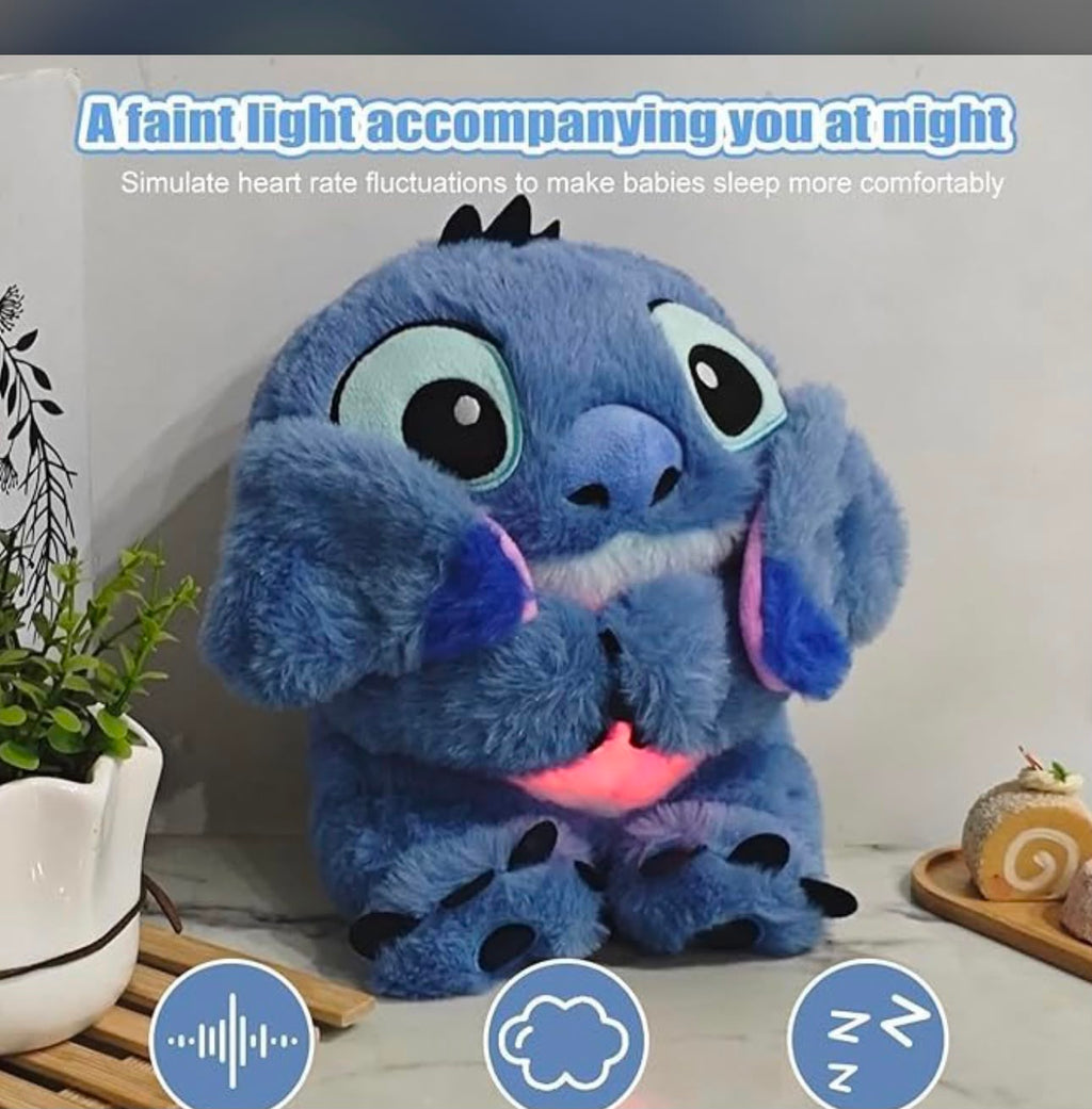 stitch breathing Plush Buddy – Soft Companion Toy with Sound & Washable Cover
